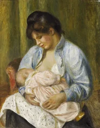 Donna che allatta un bambino